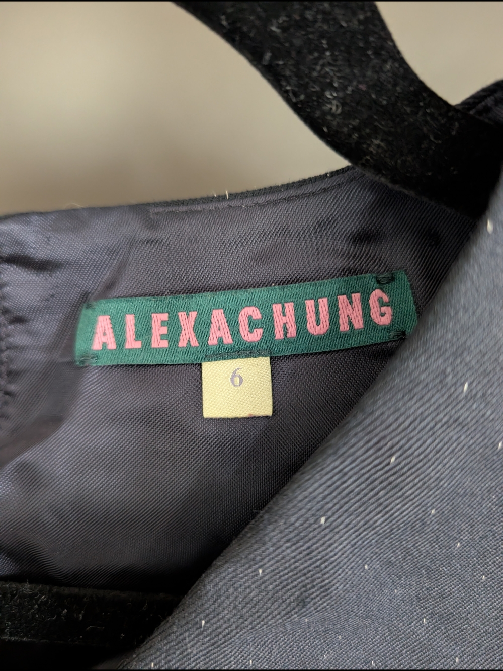 ALEXACHUNG Midnight Navy Midi Dress
